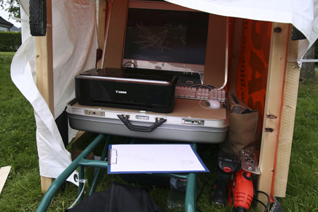 The workstation enduring rain